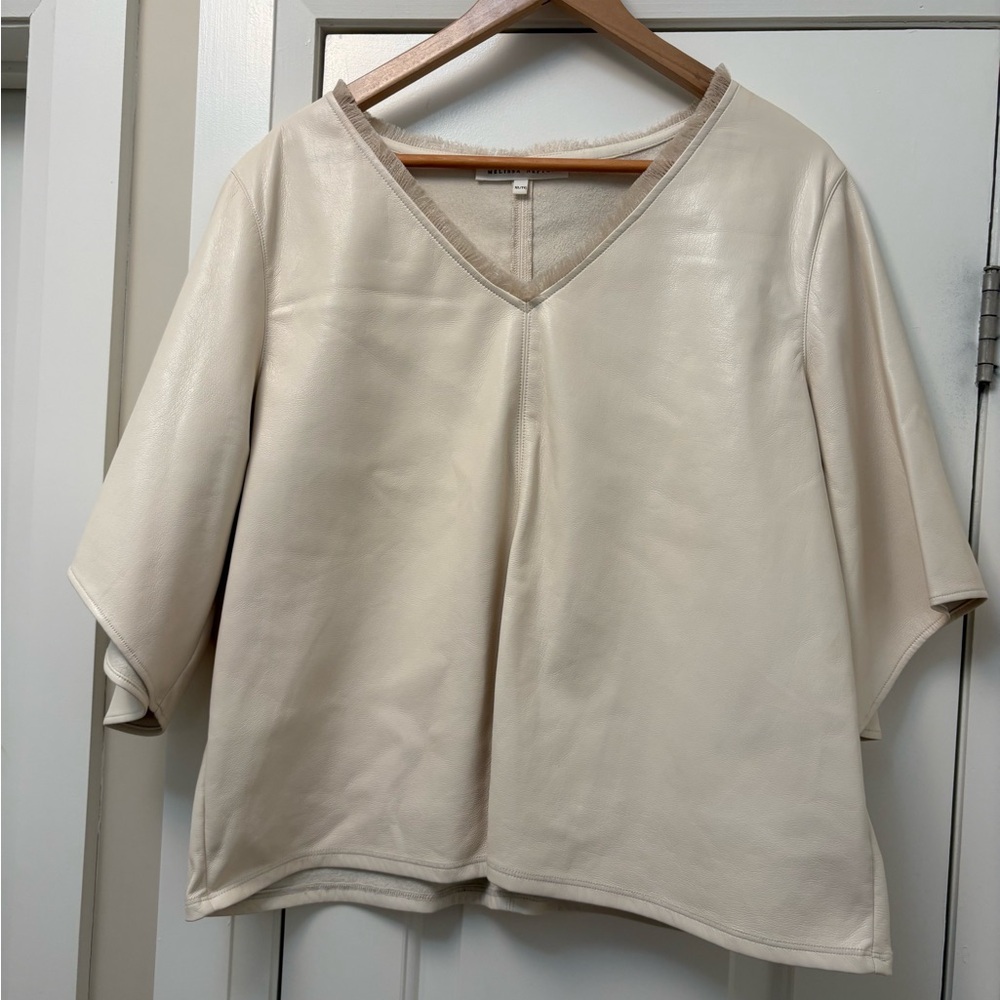 Melissa Nepton Cream Relaxed 3/4 Sleeve Blouse